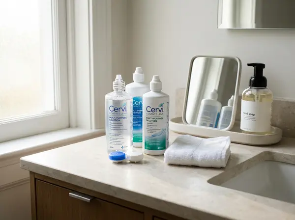 Proper contact lens care supplies and maintenance routine recommended by City Optix optometrists
