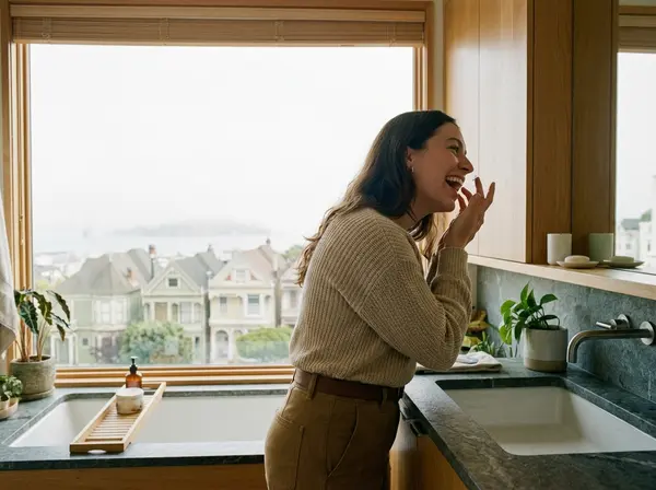 San Francisco professional wearing daily disposable contact lenses for convenience and eye health