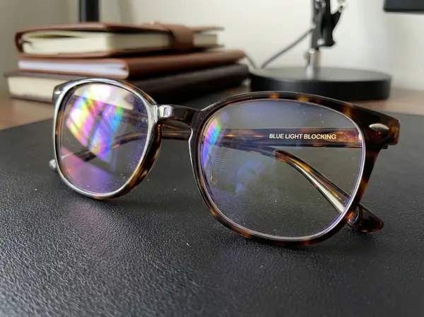 Anti-reflective coating on computer glasses reduces glare from screens and lighting
