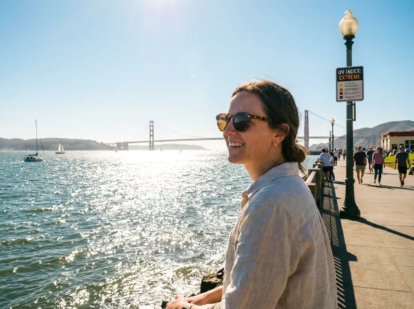 UV exposure from bay water reflection at San Francisco Marina District requires prescription sunglasses