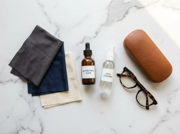 Essential cleaning supplies for maintaining luxury eyeglasses and designer frames