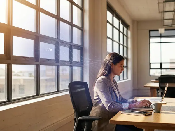 UVA radiation penetrating windows causes eye damage for indoor workers in San Francisco