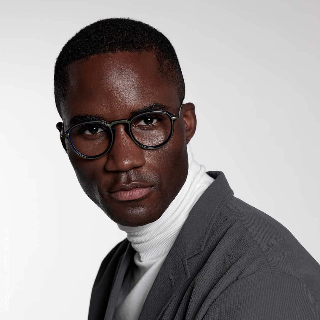 Man wearing round tortoise Lafont optical frames