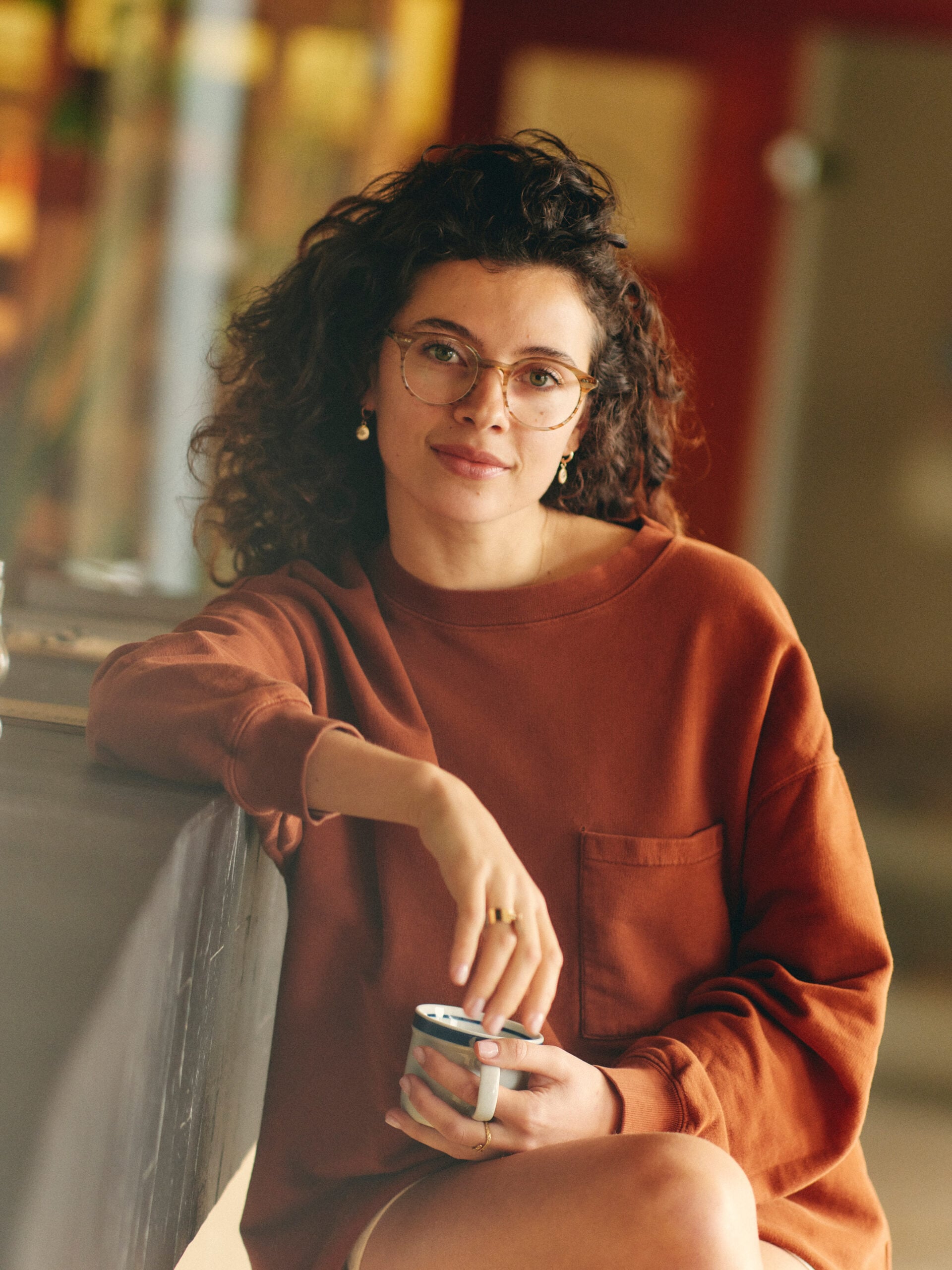 Woman wearing Salt Optics eyeglasses, available at City Optix in the Marina District, San Francisco
