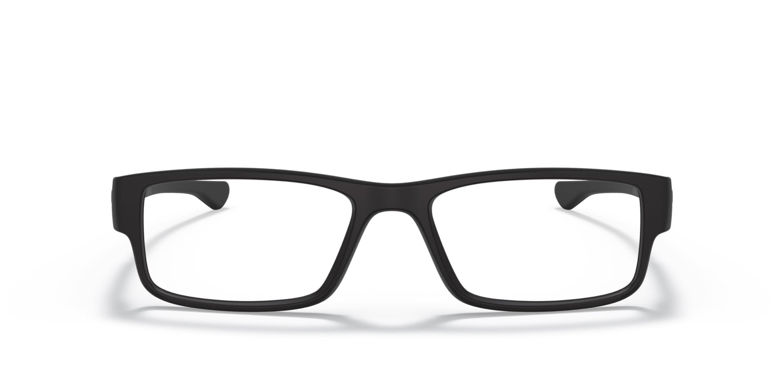 Front view of Oakley Airdrop optical eyeglasses in satin black.